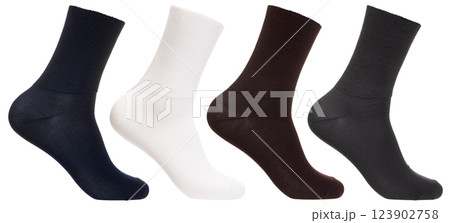Set of four relaxed top crew socks isolated on white 123902758