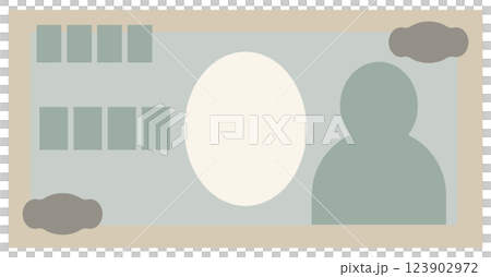 Deformed icon of Japanese banknote 123902972