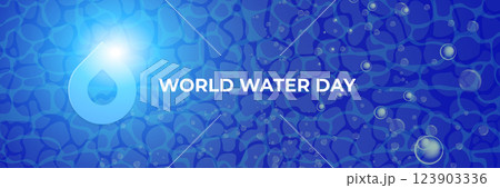 world water day wide banner with deep ocean water background world water day wide banner with deep ocean water background 123903336
