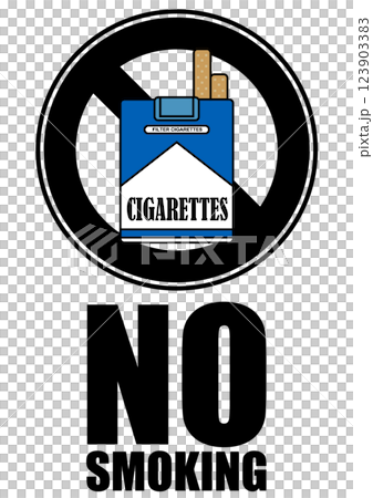Illustration of a signboard - No Smoking - 123903383