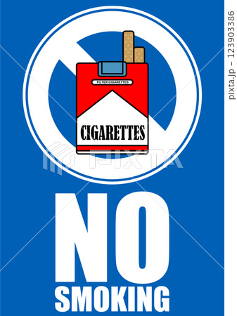 貼り紙看板イラストー禁煙No Smokingー 123903386
