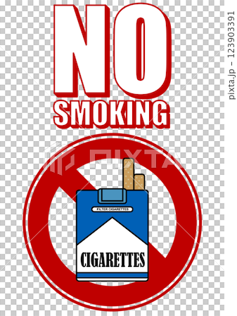 Illustration of a signboard - No Smoking - 123903391