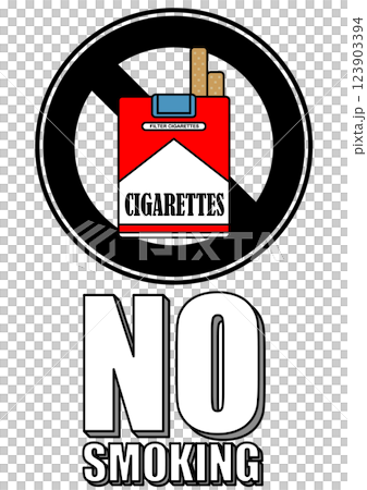 Illustration of a signboard - No Smoking - 123903394