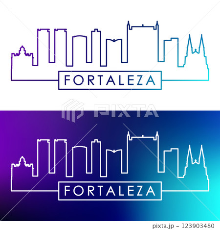 Fortaleza skyline. Colorful linear style. Fortaleza skyline. Colorful linear style. 123903480