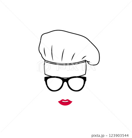 Minimalist chef icon with stylish Minimalist chef icon with stylish 123903544