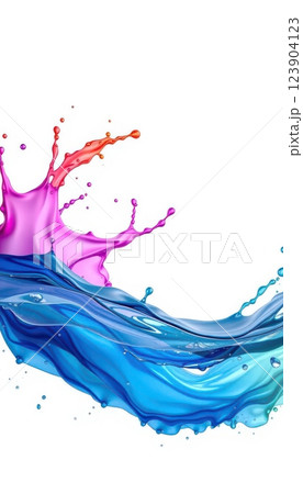 a close up of a colorful splash of water on a white background, 123904123
