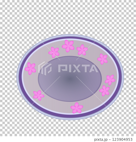 櫻花圖案盤子的插圖 櫻花圖案盤子的插圖 123904953