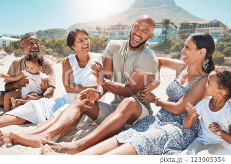 Grandparents, parents and children on beach, vacation and holiday on sand, have fun and happy together. Family, mother and kids being relax, on seaside and playing with laugh, smile and summer travel Grandparents, parents and children on beach, vacation and holiday on sand, have fun and happy together. Family, mother and kids being relax, on seaside and playing with laugh, smile and summer travel 123905354