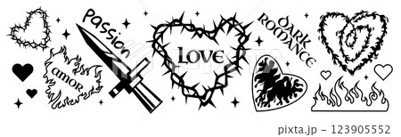 Gothic flame heart tattoo designs Gothic flame heart tattoo designs 123905552