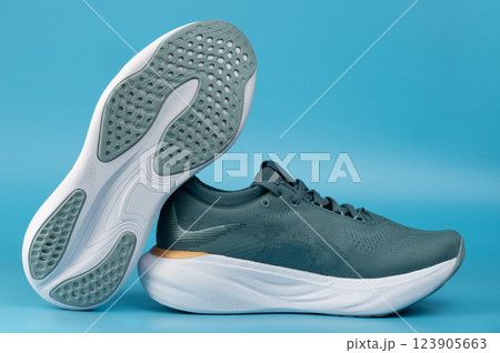 Green running shoes Green running shoes 123905663