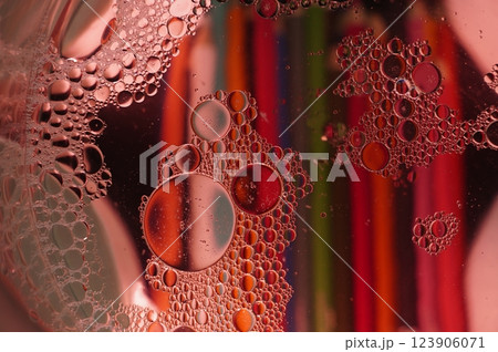 Colorful Oil and Water Bubbles 123906071