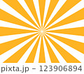 橙色と白色の集中線　背景素材 123906894