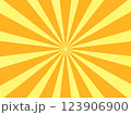 橙色と黄色の集中線　背景素材 123906900