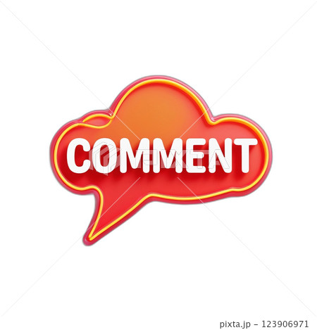 文字の入ったネオンカラーの吹き出し 123906971