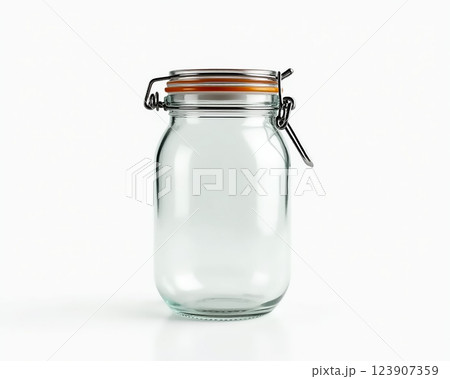 Glass jar with airtight seal suitable for preserving food or storage 123907359