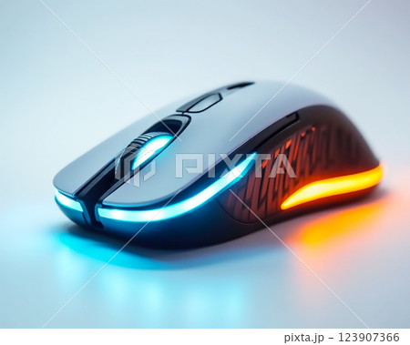 Wireless gaming mouse with customizable lighting effects designed for performance and comfort Wireless gaming mouse with customizable lighting effects designed for performance and comfort 123907366