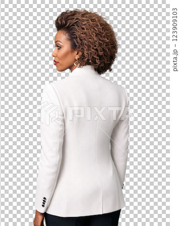 Curly, medium-length hair in rich red tones, worn by an African American woman aged 40-45 years old, for a bold, natural look. Curly, medium-length hair in rich red tones, worn by an African American woman aged 40-45 years old, for a bold, natural look. 123909103