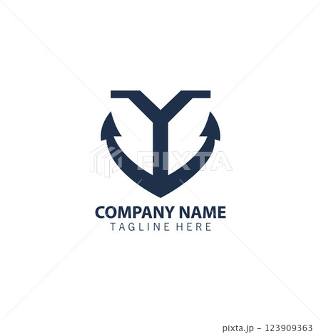 letter Y marine logo design vector 123909363