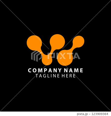letter W molecule logo design vector 123909364