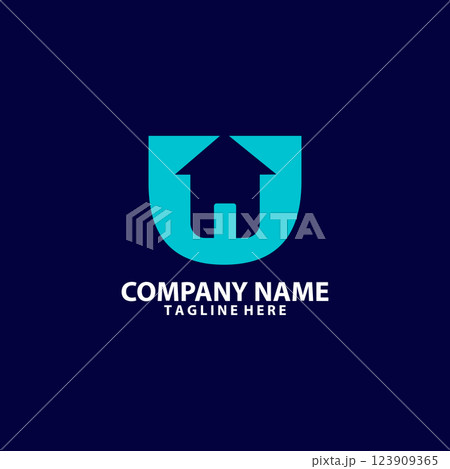 letter U home logo design vector 123909365