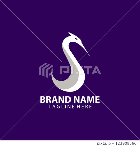 letter S stork logo design vector 123909366