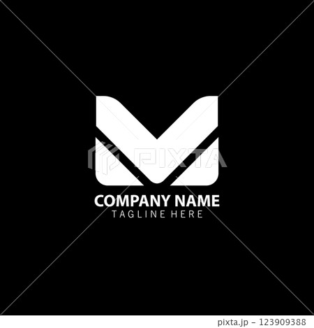 initial letter VM MV logo design vector 123909388