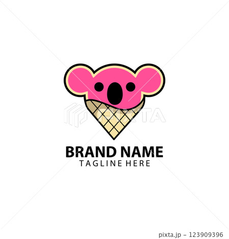 ice cream koala logo design vector 123909396