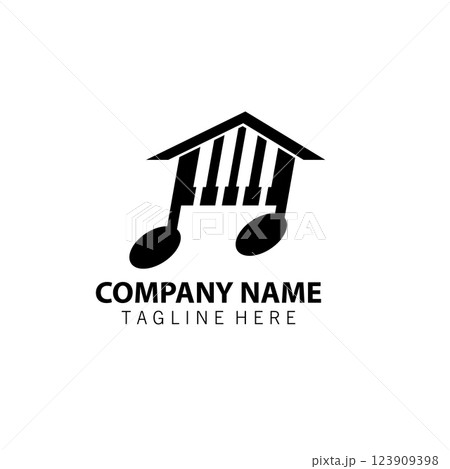 home piano logo design vector 123909398