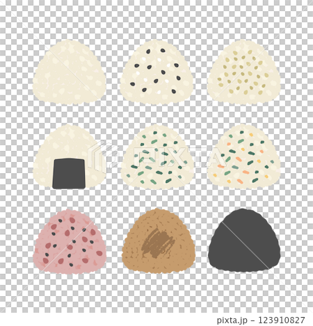 Onigiri types illustration set 123910827