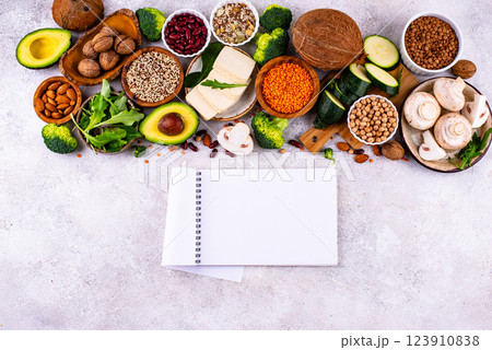 Vegan keto products. Ketogenic plant-based food 123910838