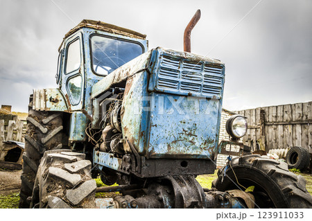 Old broken tractor 123911033
