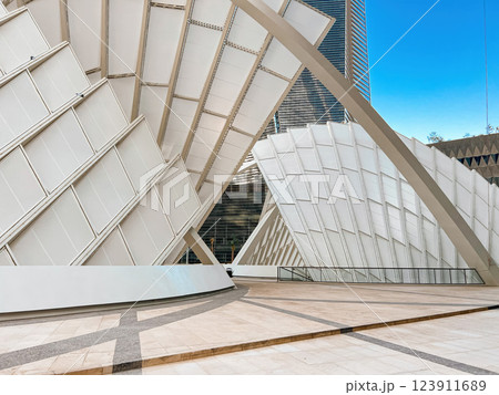 Modern Geometric Architecture at King Abdullah Financial District 123911689