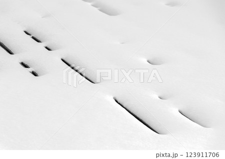 Snow on the floor terrace 123911706