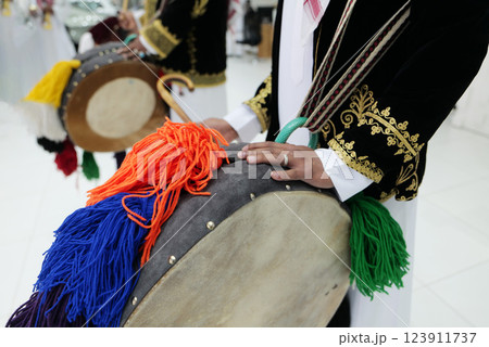 Traditional Saudi Arabian Drum Performance - Cultural Celebration 123911737