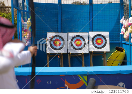 Archery Target Practice in Saudi Arabia 123911766