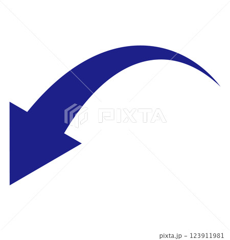 青い下降線のシンプルなイラスト 白背景 青い下降線のシンプルなイラスト 白背景 123911981