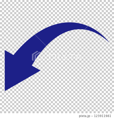 青い下降線のシンプルなイラスト 白背景 青い下降線のシンプルなイラスト 白背景 123911981