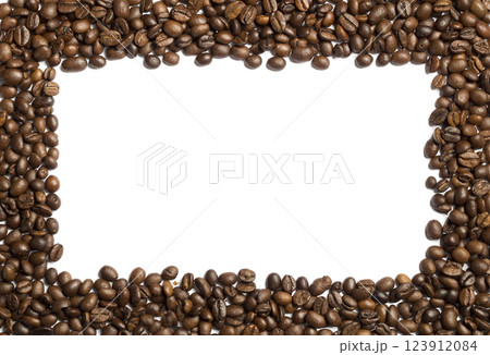 Coffee beans on a white background 123912084
