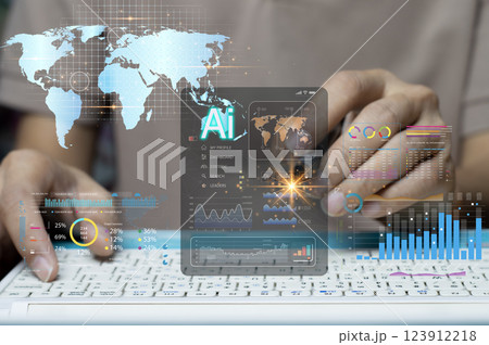 Data Analysis Businessman Working with Data Chart with AI Robot Showing the Use of Artificial Intelligence in Trading Investment Digital Transformation Technology Data Analysis Businessman Working with Data Chart with AI Robot Showing the Use of Artificial Intelligence in Trading Investment Digital Transformation Technology 123912218