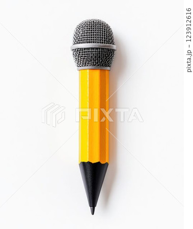 Creative Hybrid of Pencil and Microphone 123912616