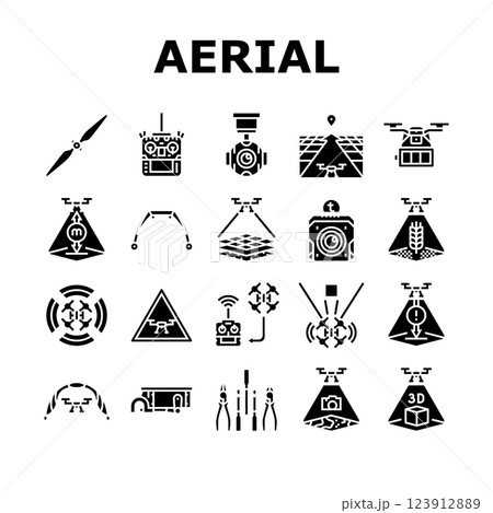 unmanned aerial vehicle drone uav icons set vector unmanned aerial vehicle drone uav icons set vector 123912889
