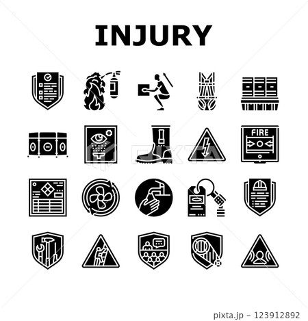 injury prevention safety icons set vector injury prevention safety icons set vector 123912892