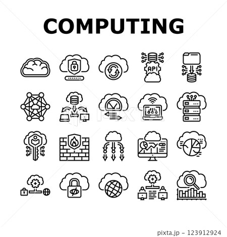 cloud computing virtualization icons set vector cloud computing virtualization icons set vector 123912924