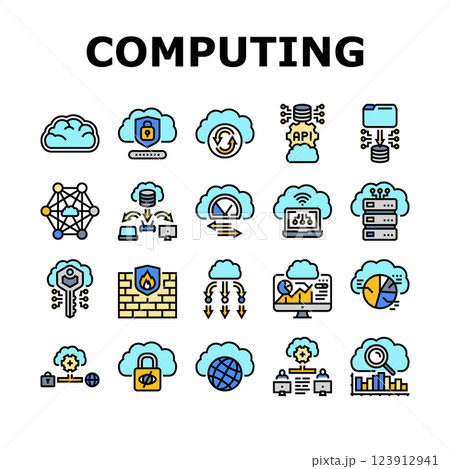 cloud computing virtualization icons set vector cloud computing virtualization icons set vector 123912941