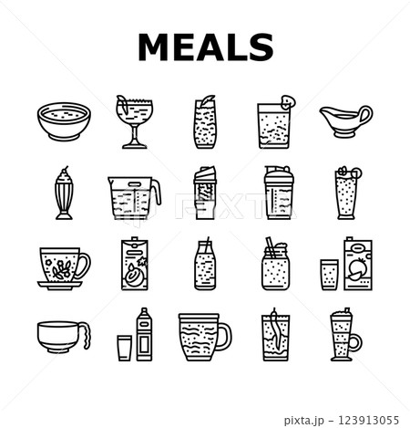 meals as drinks smoothie shake icons set vector 123913055