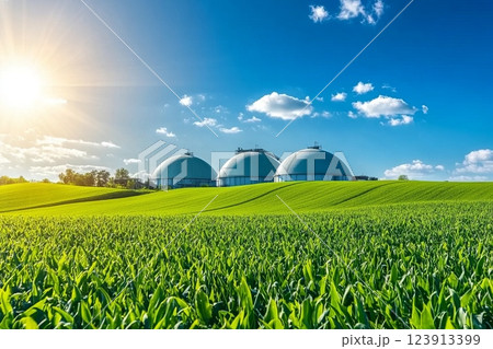 Biomethane production plant: generating renewable energy from biomass Biomethane production plant: generating renewable energy from biomass 123913399