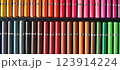 A large set of colored pencils. 123914224