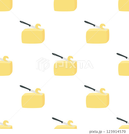 butter with knife seamless pattern 123914570