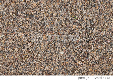Asphalt road background, close view. Highway pavement texture macro view. Sand and stones. 123914758
