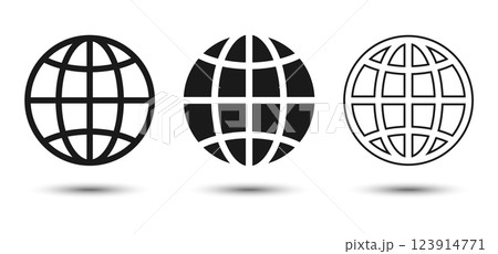 Globe grid spheres. 3D spheres isolated. Vector illustration 123914771